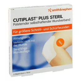 CUTIPLAST Plius sterilus 7,8x10 cm tvarstis, 5 vnt