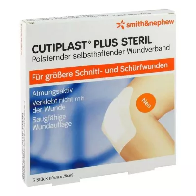 Cutiplast Plus sterilus 7,8x10 cm tvarstis, 5 vnt Cutiplast Plus sterilus 7,8x10 cm tvarstis, 5 vnt