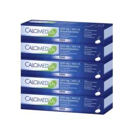 CALCIMED D3 600 mg/400 TV putojančios tabletės, 100 vnt