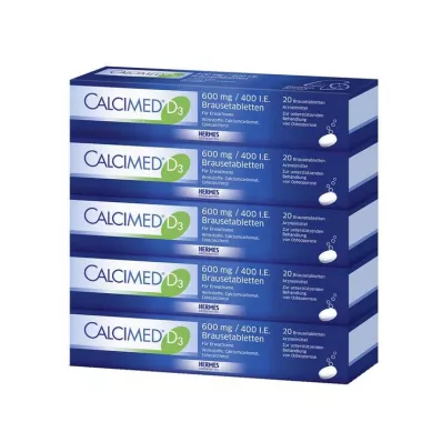 Calcimed D3 600 mg / 400 TV šnypščiosios tabletės, 100 vnt
