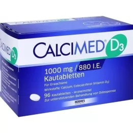 CALCIMED D3 1000 mg/880 TV kramtomosios tabletės, 96 vnt