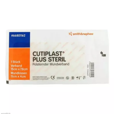 Cutiplast Plus sterilus 7,8x15 cm tvarstis, 1 vnt Cutiplast Plus sterilus 7,8x15 cm tvarstis, 1 vnt