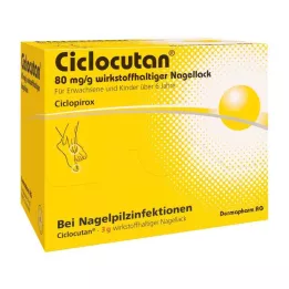 CICLOCUTAN 80 mg/g nagų lako, kurio sudėtyje yra veikliosios medžiagos, 3 g