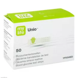 MYLIFE Unio gliukozės kiekio kraujyje nustatymo juostelės, 50 vnt