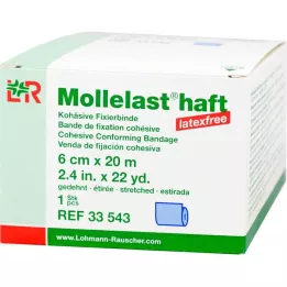 MOLLELAST lipnūs tvarsčiai be latekso 6 cmx20 m mėlyni, 1 vnt