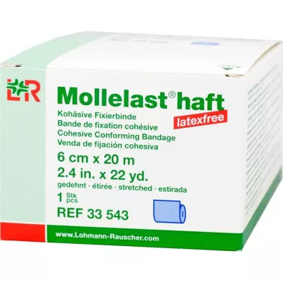 Mollelast klijai be latekso 6cmx20m ištempti mėlyni, 1 vnt Mollelast klijai be latekso 6cmx20m ištempti mėlyni, 1 vnt