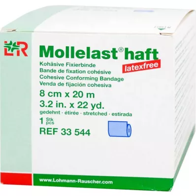 Mollelast klijai be latekso 8cmx20m ištempti mėlyni, 1 vnt Mollelast klijai be latekso 8cmx20m ištempti mėlyni, 1 vnt