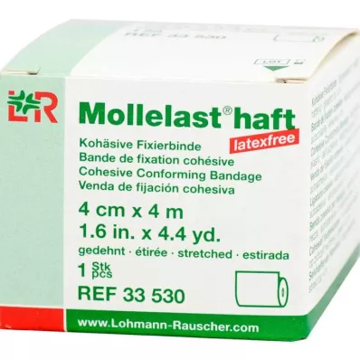 MOLLELAST lipnūs tvarsčiai be latekso 4 cmx4 m balti, 1 vnt