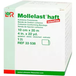 MOLLELAST lipnūs tvarsčiai be latekso 10 cmx20 m balti, 1 vnt