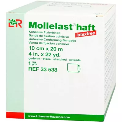 MOLLELAST lipnūs tvarsčiai be latekso 10 cmx20 m balti, 1 vnt