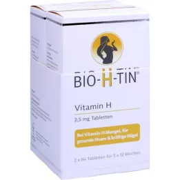 BIO-H-TIN Vitaminas H 2,5 mg 2x12 savaičių tabletės, 2X84 vnt