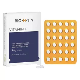BIO-H-TIN Vitaminas H 5 mg 2 mėnesiams tabletės, 30 vnt