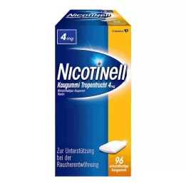 NICOTINELL Kramtomoji guma tropinių vaisių 4 mg, 96 vnt