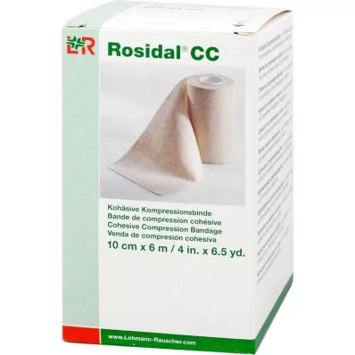 ROSIDAL CC Kohezinis kompresinis tvarstis 10 cmx6 m, 1 vnt