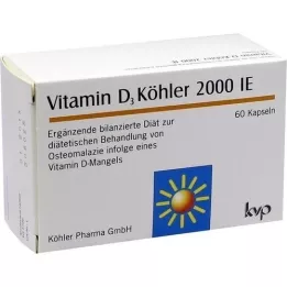 VITAMIN D3 KÖHLER 2 000 I.U. kapsulės, 60 vnt