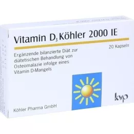 VITAMIN D3 KÖHLER 2 000 I.U. kapsulės, 20 vnt