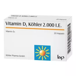 VITAMIN D3 KÖHLER 2 000 I.U. kapsulės, 20 vnt