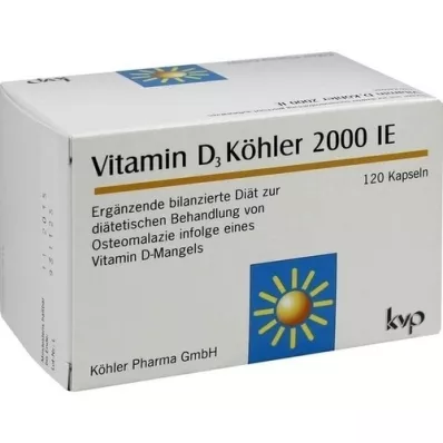 VITAMIN D3 KÖHLER 2 000 I.U. kapsulės, 120 vnt