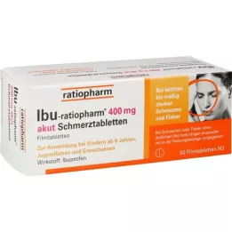IBU-RATIOPHARM 400 mg ūmaus skausmo plėvele dengtos tabletės, 50 vnt