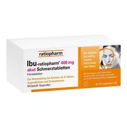 IBU-RATIOPHARM 400 mg ūmaus skausmo plėvele dengtos tabletės, 50 vnt