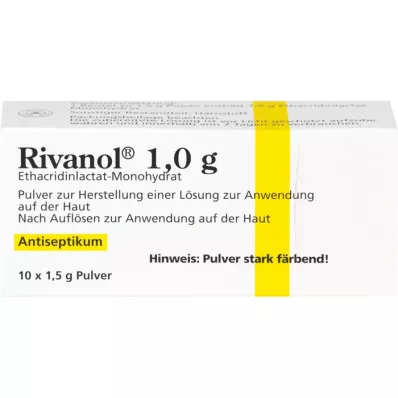 RIVANOL 1,0 g miltelių, 10 vnt