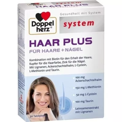 DOPPELHERZ Hair Plus sistemos tabletės, 30 vnt
