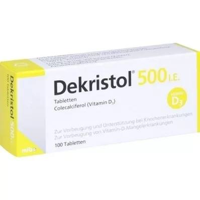 DEKRISTOL 500 I.U. tablečių, 100 vnt