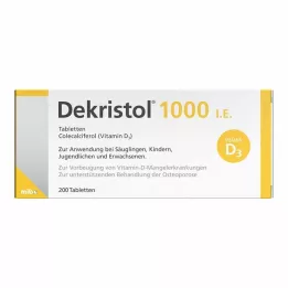 DEKRISTOL 1000 I.U. tablečių, 200 vnt