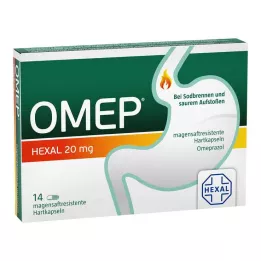 OMEP HEXAL 20 mg skrandžiui atsparios kietosios kapsulės, 14 vnt