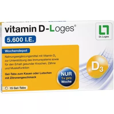 VITAMIN D-LOGES 5 600 I.U. kramtomųjų tablečių per savaitę, 15 vnt