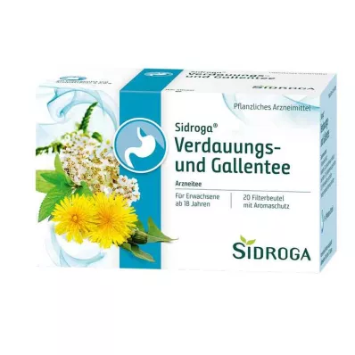 Sidroga virškinimo ir tulžies arbatos filtrų maišeliai, 20X2,0 g