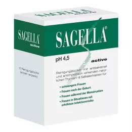 SAGELLA aktyvios valymo servetėlės, 10 vnt
