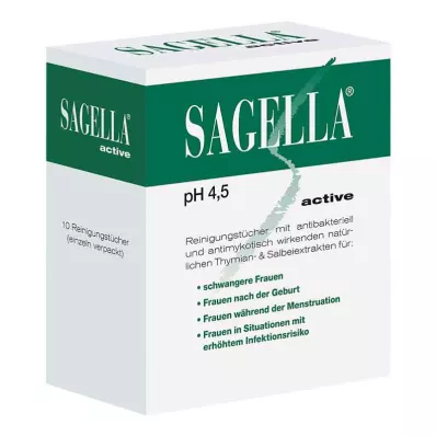 SAGELLA aktyvios valymo servetėlės, 10 vnt
