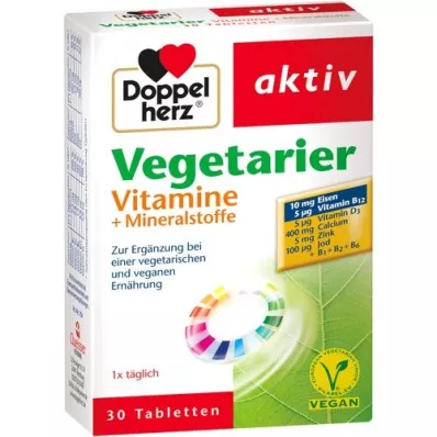 DOPPELHERZ Vegetariški vitaminai ir mineralai active, 30 vnt