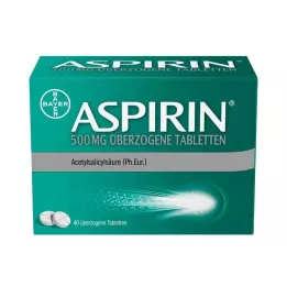 ASPIRIN 500 mg dengtos tabletės, 40 vnt