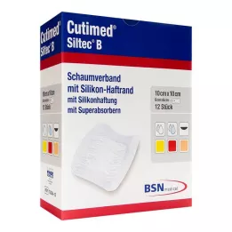 CUTIMED Siltec B putų tvarstis 10x10 cm su klijais, 12 vnt