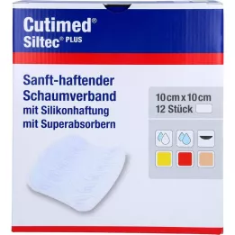 CUTIMED Siltec Plus putų tvarstis 10x10 cm klijai, 12 vnt