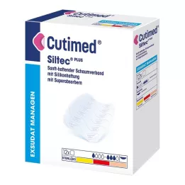 CUTIMED Siltec Plus putų tvarstis 10x10 cm klijai, 12 vnt