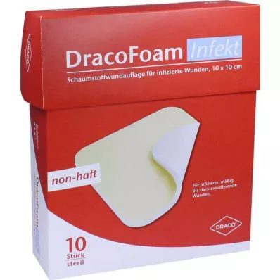 Dracofoam Infection Foam žaizdos dangtelis 10x10cm, 10 vnt Dracofoam Infection Foam žaizdos dangtelis 10x10cm, 10 vnt