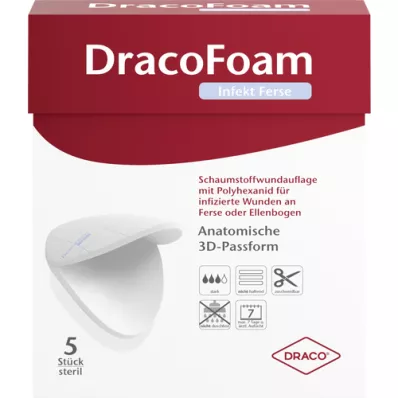 DRACOFOAM Infect Foam Heel Wound Dressing, 5 vnt