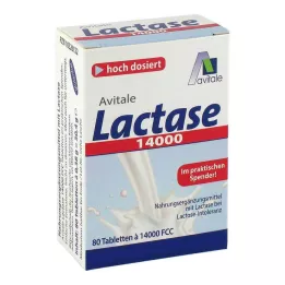 LACTASE 14 000 FCC Tabletės dozatoriuje, 80 vnt