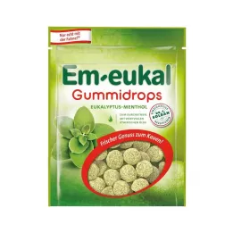 EM-EUKAL Kramtomosios gumos lašai su eukaliptu ir mentoliu, kurių sudėtyje yra cukraus, 90 g