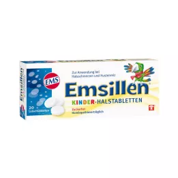 EMSILLEN Vaikiškos gerklės tabletės vanilė, 20 vnt