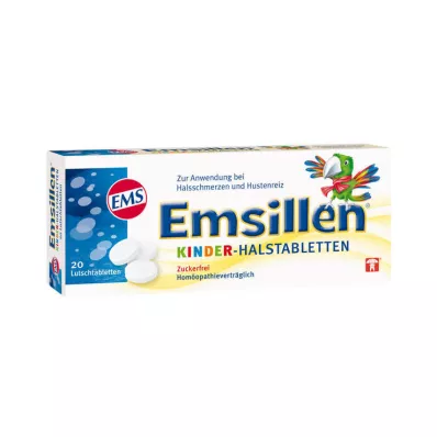 EMSILLEN Vaikiškos gerklės tabletės vanilė, 20 vnt