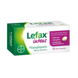 LEFAX intensyvios skystos kapsulės 250 mg simetikono, 50 vnt