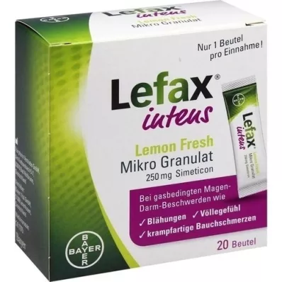 LEFAX intens Lemon Fresh Micro Granulės 250 mg Sim, 20 vnt