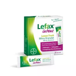 Lefax intens Lemon Fresh mikro granulės 250 mg Simeticon, 20 vnt