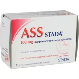 ASS STADA 100 mg enterinėmis plėvele dengtos tabletės, 100 vnt