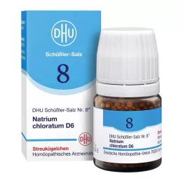 BIOCHEMIE DHU 8 Natrio chloratas D 6 rutuliukai, 10 g