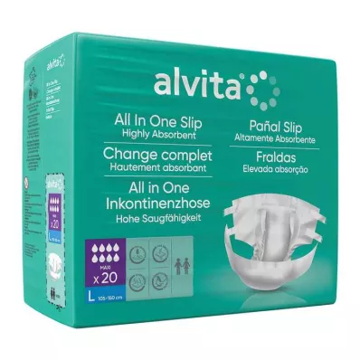 Alvita All-in-One nelaikymo kelnės maxi didelės naktinės, 20 vnt